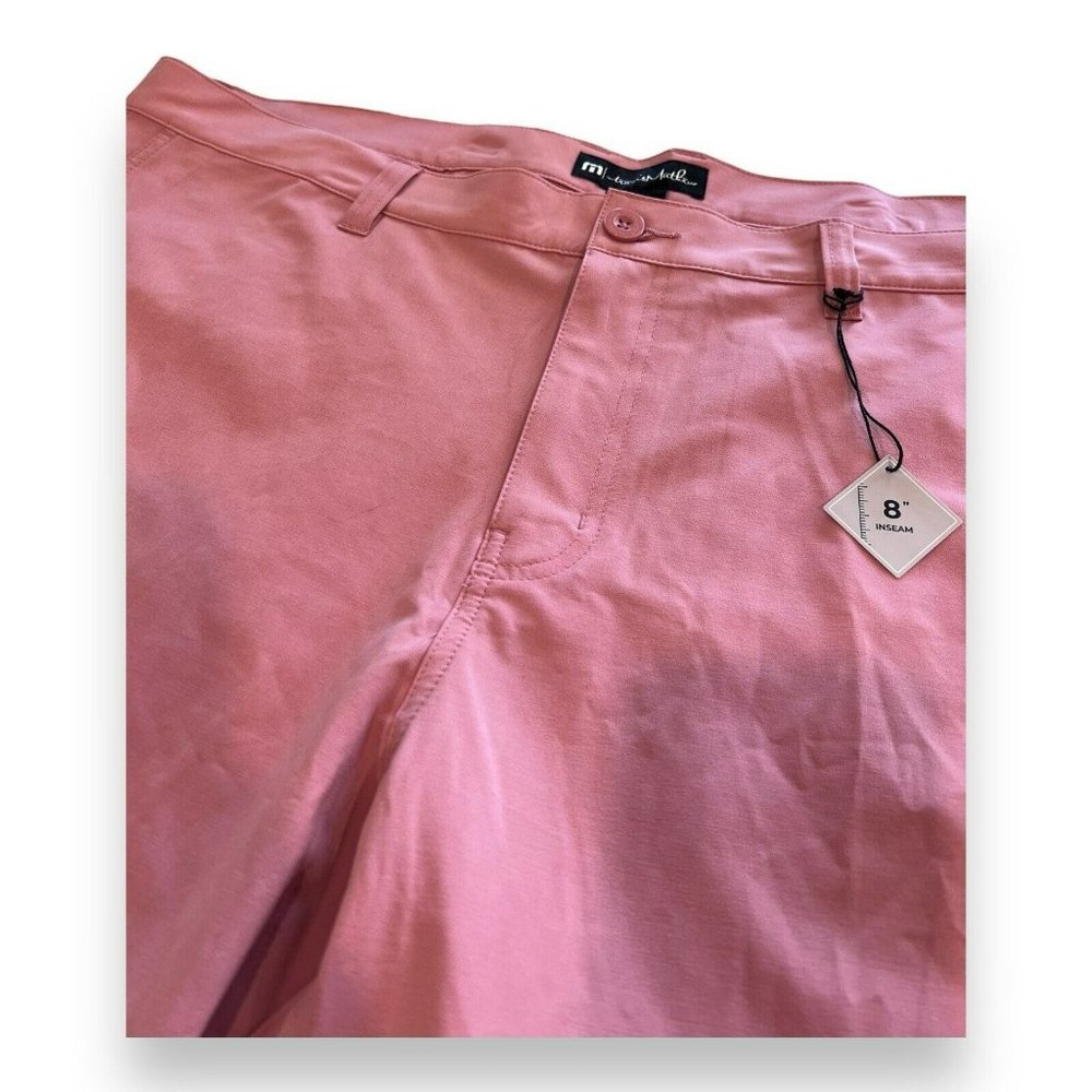 Travis Mathew Bermuda Shorts Mens 42 Dusty Rose Comfort Stretch Easy Golf 8 Inch